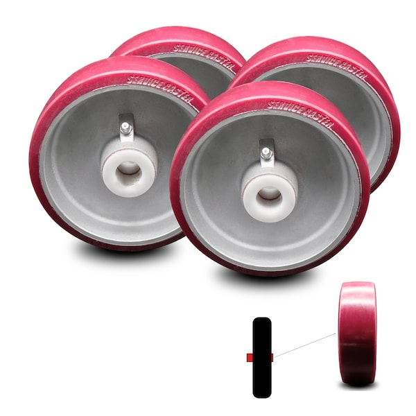 SCC - 6 in Poly Wheel - Replacement for Cheney Vertical Platform Lift Roller, 4PK